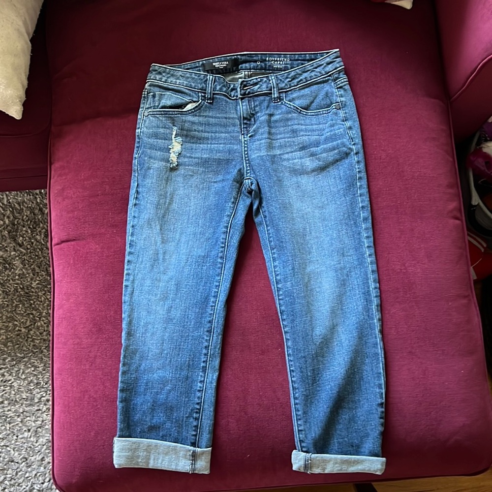 NWOT Simply Vera/Vera Wang Boyfriend Capri size 0